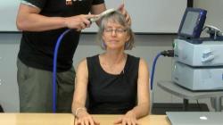 Watch Nancy's brain get zapped with transcranial magnetic stimulation
